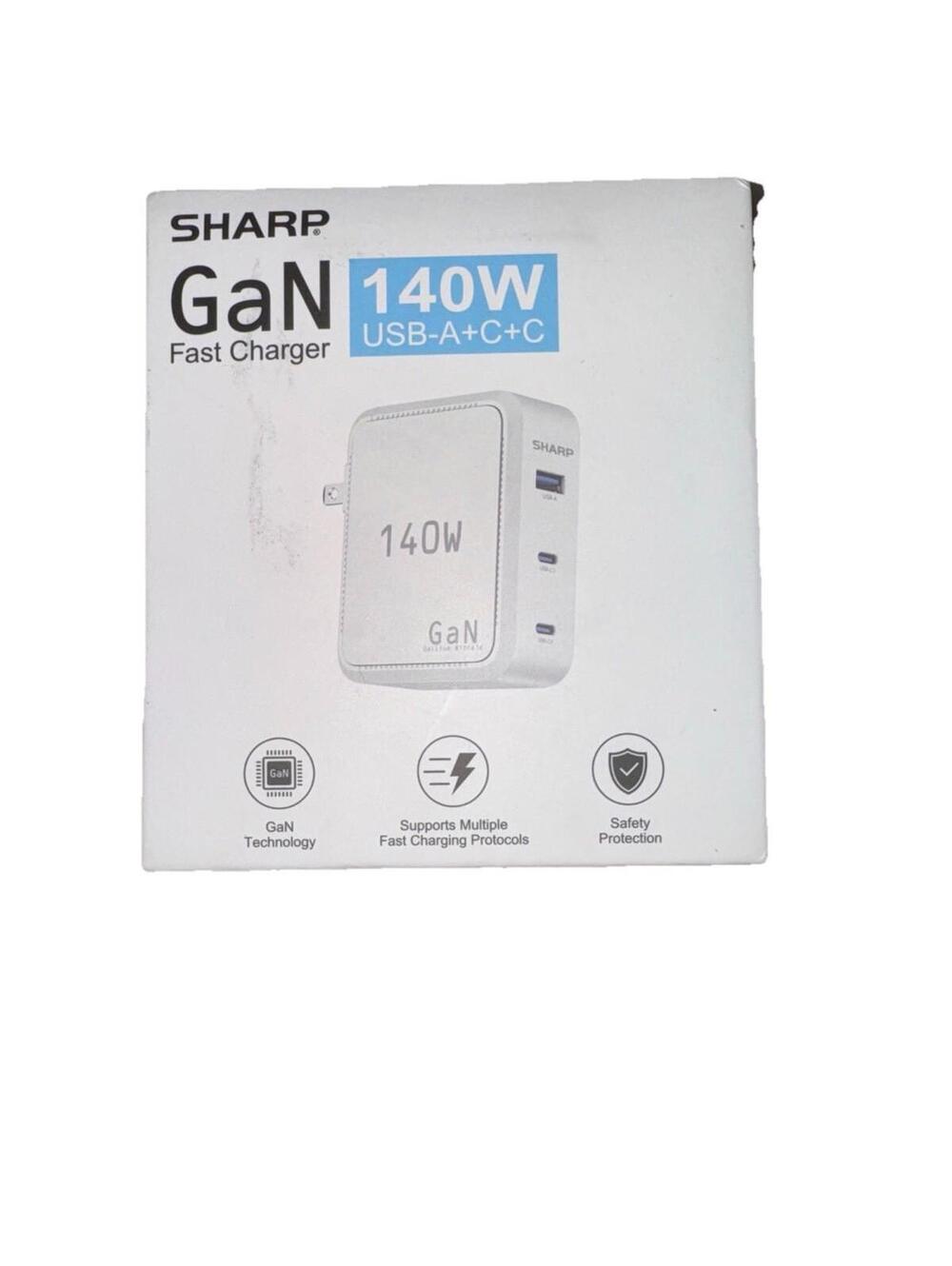 Sharp 140W GaN Fast Charger USB-A+C+C